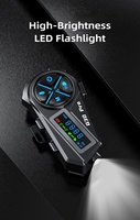 Casque de moto avec interphone bidirectionnel Q30 Pro, casque sans fil avec lampe torche LED, radio FM, écran LCD pour motard
