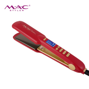 Mac chuyên nghiệp tóc ép tóc <span class=keywords><strong>LCD</strong></span> có thể điều chỉnh nhiệt độ hiển thị tóc thẳng thiết bị Titan nhanh chóng sưởi ấm rộng Bảng điều chỉnh - Product Image 3