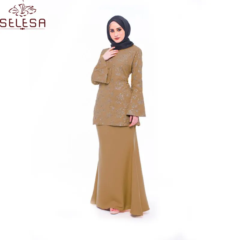 Moda Baju Kurung modern moda başörtüsü müslüman günlük elbiseler bayanlar Abaya müslüman kıyafetleri