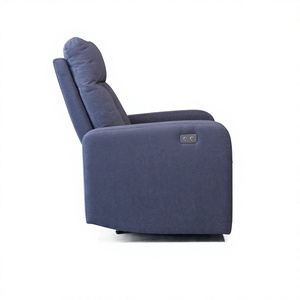Manual Recliner Chair Fabric Blue Split Back Padded Arms Contemporary Design One Seat Affordable and Practical for Living Room - Product Image 4