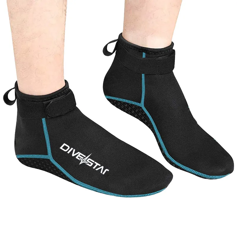 DIVESTAR ถุงเท้าน้ําถุงเท้า Neoprene รองเท้าชายหาด Booties 3 มม.รองเท้ากันลื่นรองเท้าชุดว่ายน้ําครีบถุงเท้าว่ายน้ําสําหรับกีฬาทางน้ํา