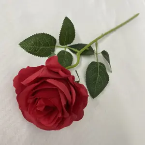 Multicolor-red Modern Style Artificial Flower Decoration Mariage Silk Straight Rose