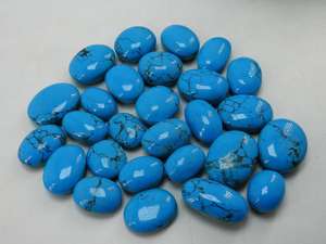 Turquesa Azul Pulido Liso Hecho a Mano Cabujón Suelto Sintético Creado en Laboratorio Corte Ovalado Certificado por Terceros para Fabricación de Joyas - Product Image 4