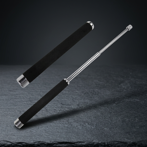 Bastón Extensible Moderno de Aluminio con Mango Negro y Bloqueo Giratorio, 8 Pulgadas Retráctil, 24 Pulgadas Extensible, Accesorio de Jardinería - Product Image 1