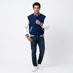 Blousons universitaires d'hiver respirants à col montant personnalisables pour hommes – Tissu et broderie sur mesure – Vente en gros - Product Image 1