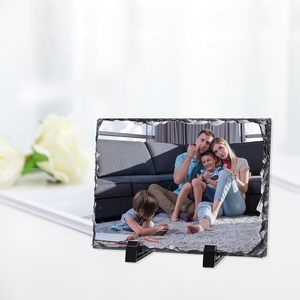 Factory Wholesale Sublimation <b>Photo</b> Slate White Blanks Glossy Matte Rock Plaque for Sublimation DIY Stone Slate <b>Frame</b> Crafts - Product Image 4