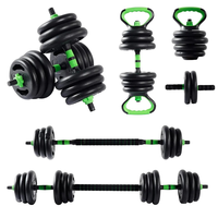 Ensemble d'haltères multifonctions 40 kg réglables, directement de l'usine, pour la musculation à domicile (barre, kettlebell, haltères en ciment)