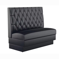 Banquettes de restaurant personnalisées, durables et écologiques, style américain, en cuir noir et bois, pour hôtel, ensemble de bar commercial