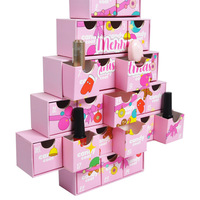 Caja de Calendario de Adviento con Forma de Árbol de Navidad Personalizada, Caja de Regalo con Cajones Vacíos para Dulces y Cosméticos