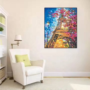 Pintura al Óleo por Números al Por Mayor, Pintura por Números de la Torre Eiffel, Pintura por Números de Paisajes en Lienzo para Adultos - Product Image 3