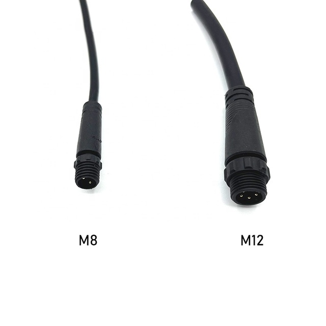 Underwater Electrical 2 PIN Low Voltage Male Female Cable M8 Connectors IP67