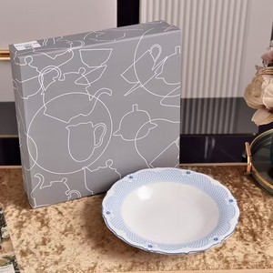 Blue Fresh Ceramic Plate Eco-Friendly Restaurant Tableware <b>Set</b> <b>for</b> Hotels Home Use European Design Style Porcelain Plate Kit - Product Image 4