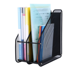 Vente en gros de fournitures de bureau de haute qualité personnalisées, papeterie, organisation, support de livres en métal, bacs à documents universels en treillis métallique - Product Image 1