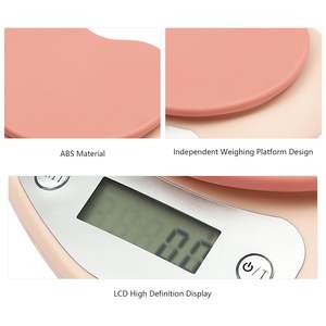 <span class=keywords><strong>Balance</strong></span> <span class=keywords><strong>de</strong></span> <span class=keywords><strong>cuisine</strong></span> numérique en forme <span class=keywords><strong>de</strong></span> coeur Affichage LCD 11lb 5kg Capacité 0.03 oz 1g Mesure précise du poids pour la cuisson au four - Product Image 5