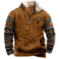 Vente flash 2024 - Veste en polaire sherpa zippée pour homme, style western aztèque vintage, grande taille, chaude et épaisse pour l'hiver, avec poche
