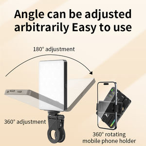 공장 공급 휴대 전화 셀카 사진 필 라이트 충전식 2000mAh 배터리 클립 핫슈 마운트 조정 가능한 밝기 - Product Image 4