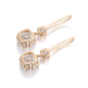 Designer 11ct Moissanite <b>Earrings</b> in 18K 14K 10K Yellow <b>Gold</b> DEF VVS1 for Women Engagement Gift <b>Dangle</b> Earings Jewelry - Product Image 2