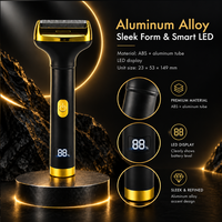 Tondeuse à barbe PRITECH 4 en 1 pour hommes, rasoir électrique à grille, tondeuse à poils de nez, 6500 tr/min, écran LED, type C, légère, 86 g