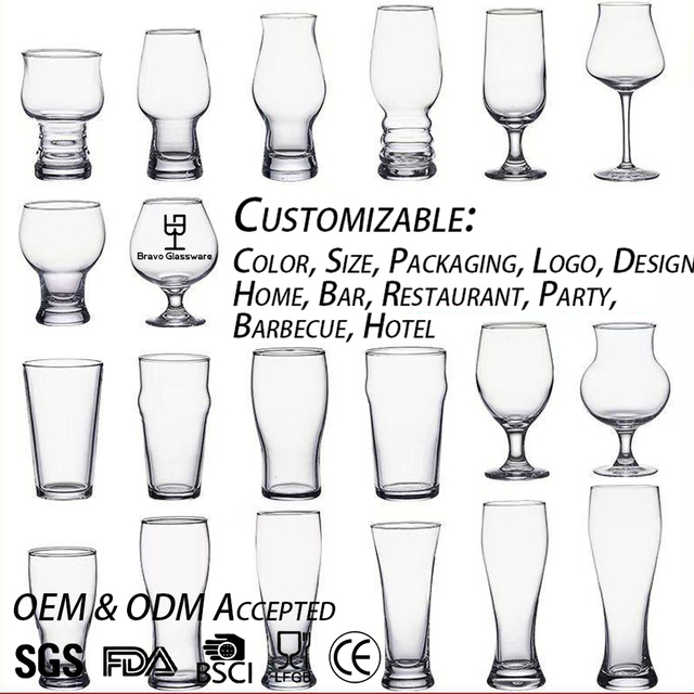 Commercial American High-End Transparent Wide-Mouth Pint Glass Beer Cup 16OZ Frosted Craft Pilsner Heavy-Duty Beer Water Tumbler