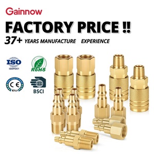 Conector Neumático de Conexión Rápida Estilo Milton, Rosca NPT Macho/Hembra de <span class=keywords><strong>1</strong></span>/2'' y <span class=keywords><strong>1</strong></span>/<span class=keywords><strong>4</strong></span>'', Conexión Rápida a Presión, Recubrimiento de Cobre <span class=keywords><strong>para</strong></span> <span class=keywords><strong>Aire</strong></span> - Product Image 1