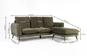 Sofá reversible de terciopelo de 3 plazas para interiores, con tela suave y tierna. - Product Image 5
