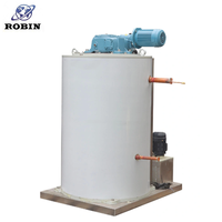 Machine à glace en paillettes industrielle 1t-10t avec évaporateur à tambour et pompe en acier inoxydable, prix compétitif pour le refroidissement du poisson