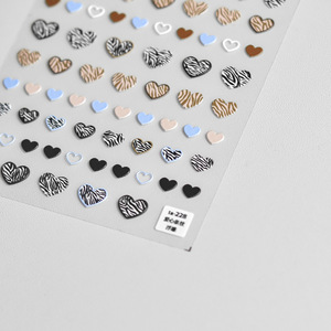 5D mignon manucure décalcomanies auto-adhésif Nail Art autocollants amour coeur léopard zèbre lait <span class=keywords><strong>vache</strong></span> impression doux en relief relief plastique - Product Image 5