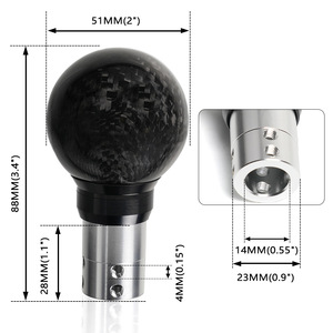 Carbon Fiber Shift Knob 51mm 88mm Push <b>Button</b> Type For Honda Civic Accord - Product Image 1