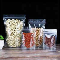 Pochette debout Doypack zip-lock refermable personnalisée sac d'emballage alimentaire en plastique transparent avec fermeture éclair