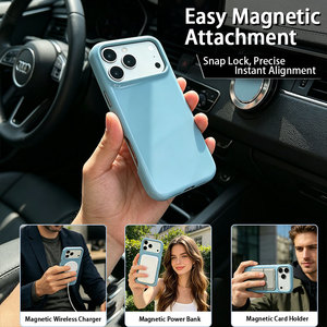 Funda Magnética para Teléfono, Color Blanco Brillante, Botones Metálicos Independientes, Resistente a Impactos, para iPhone 18 Pro, 17, 16, 15 - Product Image 3