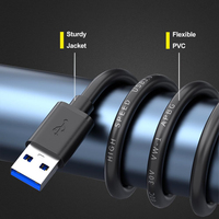 Câble d'extension USB 3.0 mâle-mâle-femelle, USB 3.0 Type A vers B, câble de transfert de données super rapide B M/F, 1M 1.5M