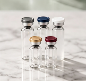 Multi Color Aluminum Cap Borosilicate Glass Vials 3ml 5ml 10ml, Airtight Empty Crimp Neck Storage <b>Bottles</b> For Powder Liquid - Product Image 2