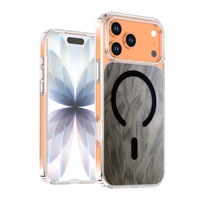 Coque de téléphone magnétique transparente Crystal Furrow pour iPhone 17 16 Pro 15 Plus 14 13 12 ProMax 17Air, finition mate de haute qualité