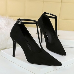 Scarpe da <span class=keywords><strong>Donna</strong></span> Sexy e Alla Moda in Morbida Pelle PU, Nuovi Tacchi Alti Sottili Primaverili per Cerimonie, Matrimoni e Feste, Stiletto <span class=keywords><strong>Nero</strong></span> in Taglie Grandi - Product Image 2