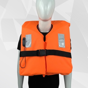 سترة نجاة تجارية ISO 100N من النوع الثاني باللون البرتقالي والأحمر للإنقاذ البحري للبالغين مصنوعة من الفوم مع عاكسات ضوئية - Product Image 3
