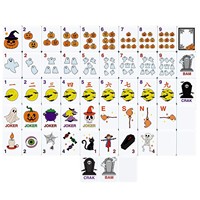 160 Pièces – Nouveau Set de Mahjong Américain de Luxe Moderne pour Halloween – Motif Citrouille et Fantôme – Tuiles Acryliques Double Couche – Portable pour 4 Joueurs