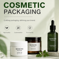 Contenants cosmétiques en verre ambré vert vides en gros, 15 ml, 30 ml, 50 ml, pot à crème pour soins de la peau avec couvercle pour emballage de produits de beauté