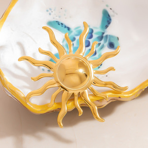 Broche et épingles de sûreté unisexes en acier inoxydable doré en forme de soleil, accessoire de mode, cadeau, bijoux - Product Image 4