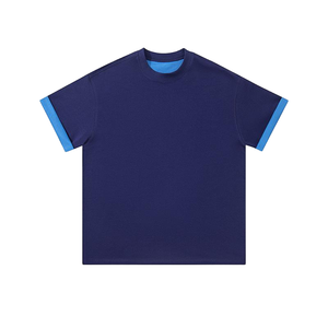 T-shirt réversible bicolore pour homme 280g, coupe ample, double <span class=keywords><strong>couleur</strong></span>, double face, haute qualité, idéal pour l'été, OEM - Product Image 1