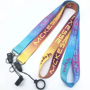 Direct Manufacturer Keychain Strap Customized Sublimation Printed Phone Holder Neck Lanyard Silicone Rubber Ring For Lanyard