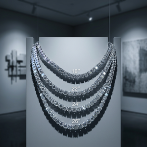 สร้อยคอเทนนิสประดับเพชรโมอิสซาไนต์ทรงเหลี่ยมวิบวับ ดีไซน์หรูหราสไตล์ฮิปฮอป จาก Ramdut Impex ตัวเรือนเงินแท้ 925 รับรองโดย GRA - Product Image 3