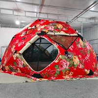 Tente dôme sphérique Yuguan 5 mètres en tissu Oxford 420D pliable imperméable 2000-3000 mm 1000 mm trois couches trois saisons pour le glamping