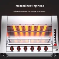 Gril-salamandre professionnel à gaz 10 brûleurs, infrarouge, robuste, en acier inoxydable, pour la fonte de fromage, pour restaurant