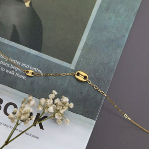 Collar de Cadena de Nariz de Cerdo de Acero Inoxidable 316 Resistente al Agua y al Deslustre, Chapado en Oro de 14k y 18k, Joyería de Moda para Mujer - Product Image 4