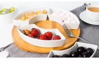 Plateau de service de fruits secs en céramique, Design de Table rotative créative de luxe pour Dessert