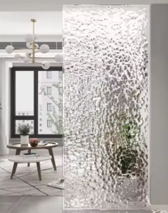 <span class=keywords><strong>Verre</strong></span> artistique laminé givré à motif pluie, <span class=keywords><strong>verre</strong></span> décoratif pour l'intimité, pour hôtel, villa, bureau, salle, salle de bain, couleur et taille personnalisées - Product Image 4