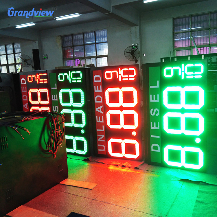 Grandview светодиодный дисплей, заправочная станция, цена, цифровые вывески, Рекламная цена, вывески