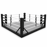Ring de boxe pliable professionnel 3,5x3,5m, cage de MMA portable sur pied pour entraînement en salle de sport