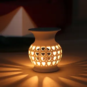 Bruciatore di candele in ceramica da tavolo moderno e semplice per la casa bruciatore a olio in ceramica