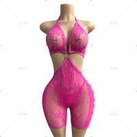 Tenues de danse exotiques ELITES, tenues de strip-teaseuse, tenues de strip-teaseuse une pièce, SS30, gros diamants, maille sexy, vêtements de danse exotiques